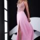 Chic Backless Tulle & Silk Like Chiffon Halter Neckline Floor-length A-line Prom Dress - overpinks.com