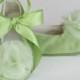 Green Toddler Shoe, Green Flower Girl Ballet Slipper, Baby Shoe, Ballet Flat, Spring Wedding Shoe, Special Occasion Shoe, Dance, Baby Souls