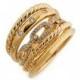 David Yurman Stax Wide Ring with Diamonds in 18K Gold, 15mm 