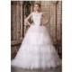 Amazing Lace & Tulle Bateau Neckline Ruffled A-line Wedding Dresses - overpinks.com