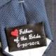 WEDDING TIE PATCH, Label, Groom, Father of the Bride/Groom, Several Designs, Custom Available, Satin Polyester Ribbon, 1 1/2 x 2 3/8 inches