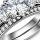 The Grace, A 1.9CT Round Cut Russian Lab Diamond Bridal Set Ring