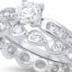 A Perfect 1CT Round Cut Russian Lab Diamond Bridal Set