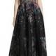 Floral-Embroidered Tulle Evening Gown