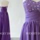 Fashionable Purple Bridesmaid Dress - Floor Length Chiffon Prom Dress with Beading - Bridesmaid Dresses, Prom Dresses, Long Chiffon Dresses