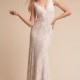 BHLDN 2017 Essence Sweep Train Ivory Lace Appliques Elegant Sheath V-Neck Sleeveless Outdoor Wedding Dress - Elegant Wedding Dresses