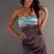 Exquisite Stretch Satin Sheath Strapless Short Homecoming Dress - overpinks.com