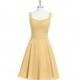 Gold Azazie Hannah - Scoop Knee Length Chiffon Scoop Dress - Charming Bridesmaids Store