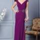 Attractive Chiffon V-Neck Sheath Mother of the Bride Dresses With Rhinestones - overpinks.com