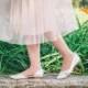 Flat wedding shoes / flat vegan shoes / pearl bridal flats / peep toe flat shoes / stunning bridal shoes / cruelty free shoe / flat bridal
