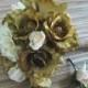 Green Wedding Bouquet, Green Rose Bridal Bouquet, Boho Wedding, Rustic Vintage Wedding, Sweetheart Roses, Burlap, Boutonniere