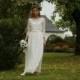 Off white lace and tulle bridal gown, simple boho wedding dress - made by your measurments