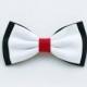 Bow tie for men stylish black, white and red,bow tie for groom, bow tie groomsmen gift idea,ties grooms, best men,bow tie for gentleman tie