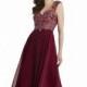 Wine Beaded Embroidered Gown by Morrell Maxie - Color Your Classy Wardrobe