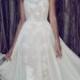 High Neck White Chiffon Skirt Wedding Dress