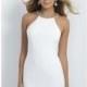 Off White/Gold Keyhole Jersey Knit Dress by Blush by Alexia - Color Your Classy Wardrobe