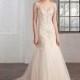 Elegant Tulle V-neck Neckline A-line Wedding Dresses with Beaded Embroidery - overpinks.com