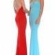 Precious Formals P39424 Red,Aqua Dress - The Unique Prom Store
