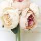 JennysFloweShop 11'' Silk Peony Artificial Flower Bouquet Wedding/Home Decorations (7 Stems/7 Flower Heads)Blush Pink