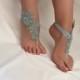 Turquoise Blue Barefoot Sandals, wedding photo prop shoes, Beach wedding Sandals, Bridal accessory, Foot jewelry, Wedding shoes, Express.