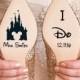 Personalised Disney Wedding Shoe Vinyl Sticker Decal With Name & Date Decorations Bridal shoe Bridesmaid I Do Etc