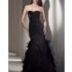 Alyce Black Label Velvet and Feather Evening Dress 5473 - Brand Prom Dresses
