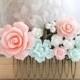 Pink Rose Comb Pink and Aqua Mint Wedding Bridal Hair Piece Flower Hair Comb Floral Collage Comb Pastel Wedding Country Chic Bridal Comb
