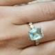 SALE! Aquamarine ring,diamond ring,prong setting ring,14k gold filled ring,gemstone ring,wedding ring,march birthstone ring,cocktail ring
