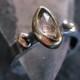 Genuine Zircon Ring Zircon Slice Modern Ring Size 6 1/2 Boho Ring Unique Engagement Ring Black Ring Organic Gemstone Ring Promise Ring Gold