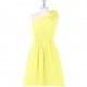 Lemon Azazie Sabrina - Knee Length One Shoulder Illusion Chiffon Dress - Cheap Gorgeous Bridesmaids Store