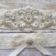 SALE - Wedding Garter, Bridal Garter, Garter Set - Crystal Rhinestone & Pearls - Style G8001IVO