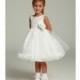 White Flower Girl Dress - Shantung Bodice w/ Tulle Skirt Style: D480 - Charming Wedding Party Dresses