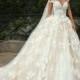 Beautiful Princess Spaghetti Straps Bride Wedding Dress Line With Appliques Gown
