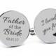 Personalized Cufflinks Engraved Cufflinks Round Cufflinks Cuff link Gifts for Him Father of the Bride Cufflink Father of the Bride Gift
