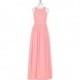 Flamingo Azazie Harper - Chiffon Floor Length Scoop Back Zip Dress - Charming Bridesmaids Store