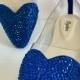 Something Blue Flats/ Wedding Flats with Swarovski Crystals/ Heart Wedding Shoes/ Transparent Shoes/ Cinderella