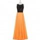 Tangerine Azazie Mayra - Illusion Scoop Floor Length Chiffon And Lace Dress - Charming Bridesmaids Store