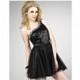 One Shoulder Black Sequined Tulle Landa Short Homecoming Dress EB304 - Brand Prom Dresses