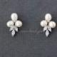Pearl Flower Stud Earrings For The Bride