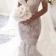 Off The Shoulder Mermaid Applique Charming Long Wedding Dress, BG51610 - US0 / Picture Color