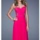 Deep Pink Net Jersey Gown by La Femme - Color Your Classy Wardrobe