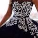 Black Patchwork Grenadine Embroidery Sleeveless Dress