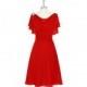 Red Azazie Keely MBD - Cowl Chiffon V Back Knee Length Dress - Cheap Gorgeous Bridesmaids Store