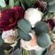 Plum and Ruby Eucalyptus- Silk Flower Bridal Bouquet