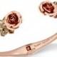 Kate Spade New York Rose Gold-Tone Crystal Flower Hinged Cuff Bracelet - Gold