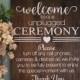 Unplugged Ceremony Sign / Wood Wedding Welcome Sign / Rustic Wood Unplugged Wedding Sign /  Rustic Wedding Decor / Country Wedding