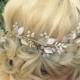 Silver Hair Vine, Bridal Leaf Hair Vine, Wedding Hair Accessory, Bridal Wreath Accessory, Rhinestones  Hair Crown
