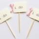 12 i do cupcake toppers, beige with blush pink i do cupcake picks, blush pink i do cupcake toppers, beige and blush cupcakes, cupcake picks