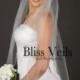 Wedding Veil Fingertip Length -  White / Ivory Fingertip Veil - Blush Bridal Veil - Available in 10 Sizes & 11 Colors!  Fast Shipping!