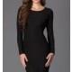 Long Sleeve Knee Length Black Glitter Dress - Brand Prom Dresses